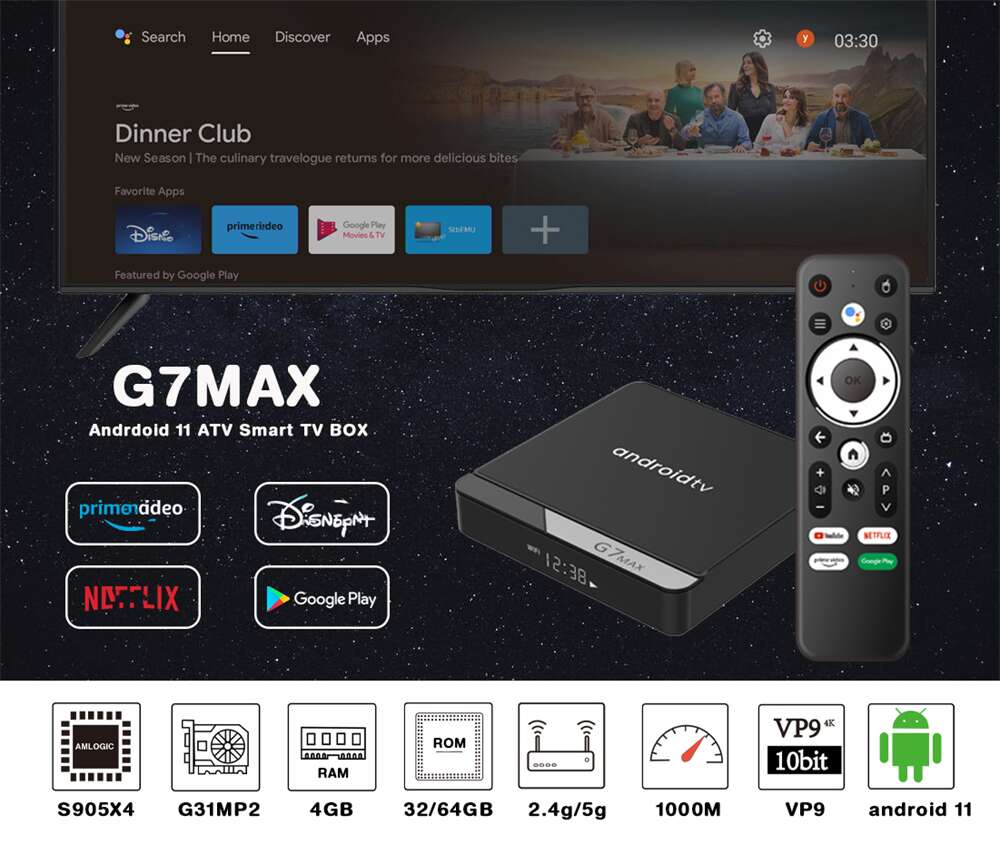 G7 MAX amlogic S905 X4流媒体播放器中国制造商出口商