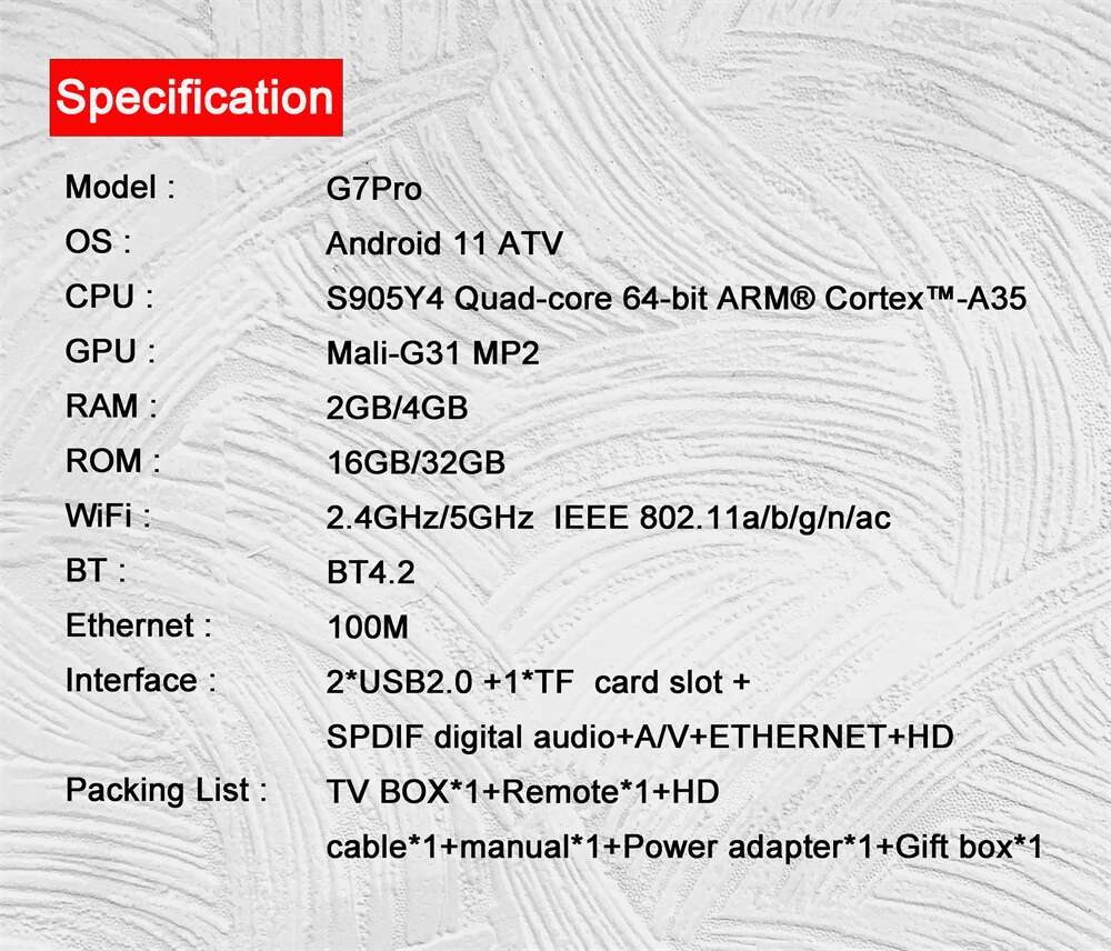 G 7 Pro Amlogic S 905 y 4 IPTV 상자 중국 제조업체 공장
