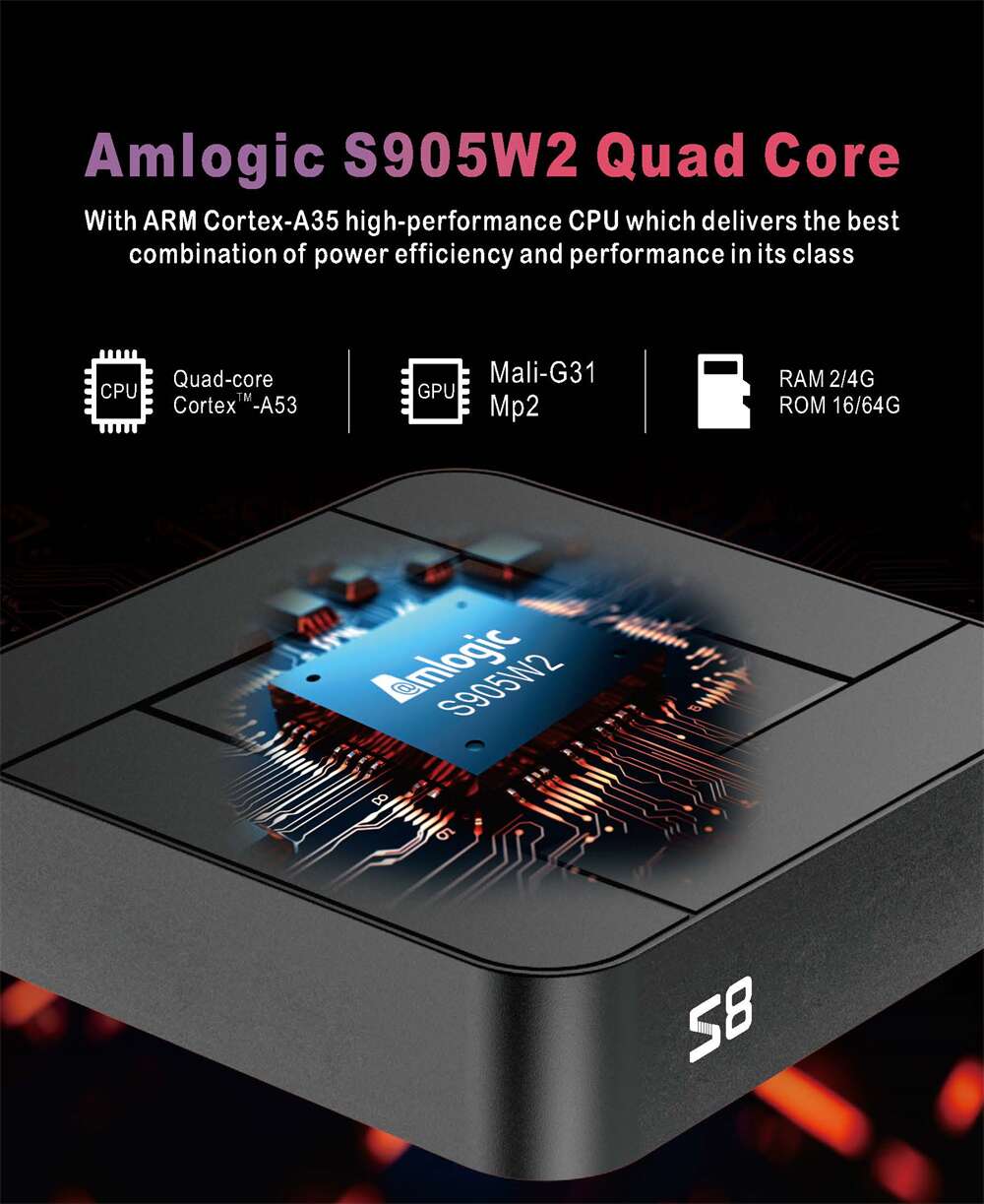 S8 Amlogic S905W2 потоковый плеер Китай производитель фабрика
