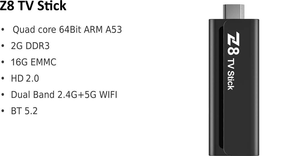 Z8 stick Allwinner H618 android tv stick China manufacturer OEM