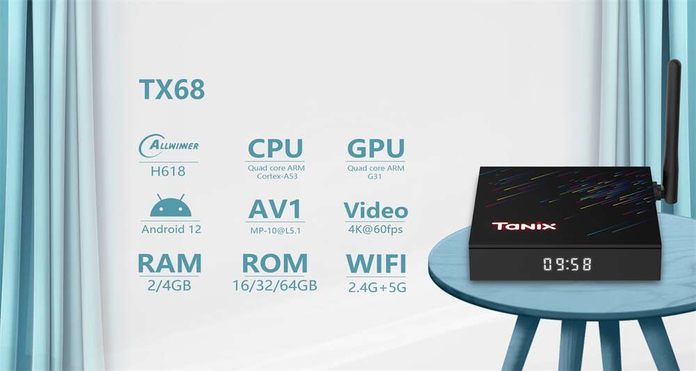 Tanix TX 68 Allwinner H 618 안드로이드 tv 박스 중국 제조업체 수출업체