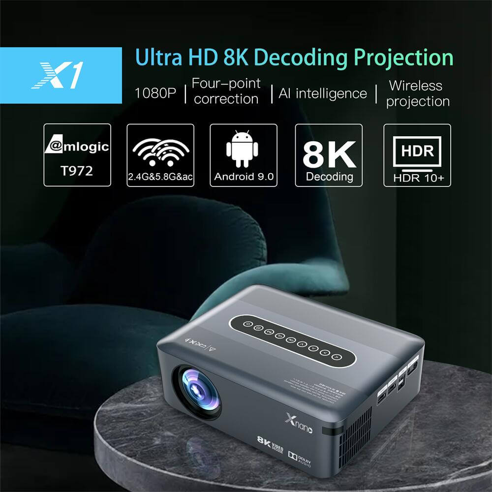 X1 Amlogic T972 projetor android fábrica de fabricação da China
